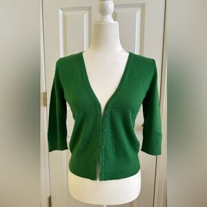 Worthington Green V-Neck Button Cardigan